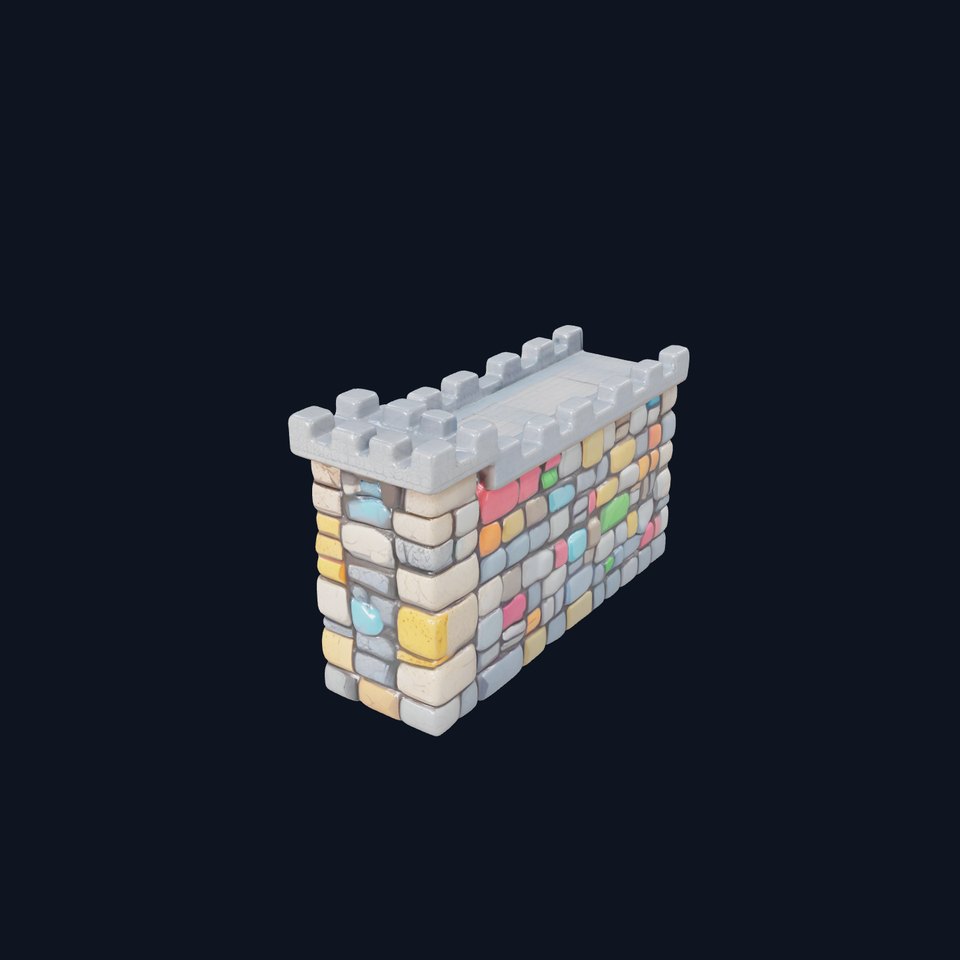 Colorful Castle Wall model pack